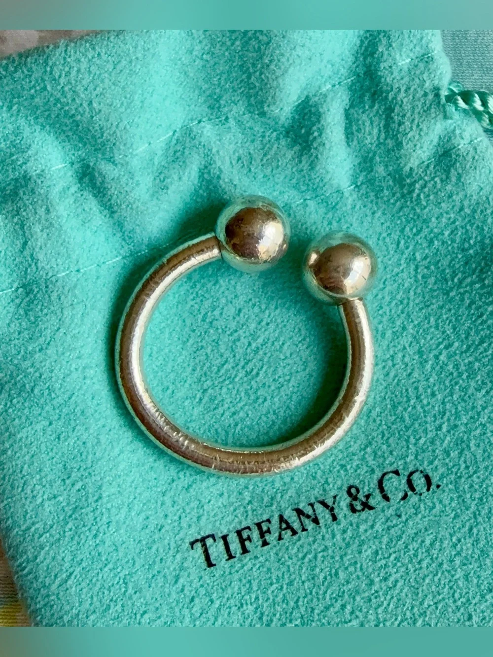 Tiffany & Co. 2001 Sterling Silver 925 Horseshoe Key Ring Vintage